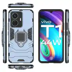 Синий меланж чехол противоударный с кольцом на Vivo T1 (Виво Т1)
