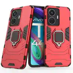 Синий меланж чехол противоударный с кольцом на Vivo T1 (Виво Т1)
