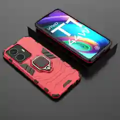 Синий меланж чехол противоударный с кольцом на Vivo T1 (Виво Т1)