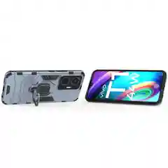 Синий меланж чехол противоударный с кольцом на Vivo T1 (Виво Т1)