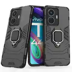 Синий меланж чехол противоударный с кольцом на Vivo T1 (Виво Т1)