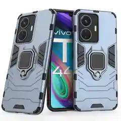 Синий меланж чехол противоударный с кольцом на Vivo T1 (Виво Т1)