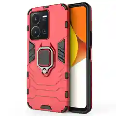 Красный чехол противоударный с кольцом на Vivo Y22 и Vivo Y35 (Виво У22 и Виво У35)
