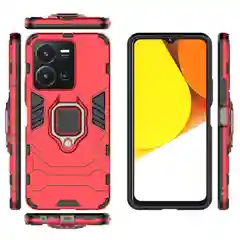 Красный чехол противоударный с кольцом на Vivo Y22 и Vivo Y35 (Виво У22 и Виво У35)