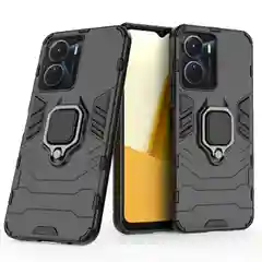 Красный чехол противоударный с кольцом на Vivo Y16 (Виво У16)