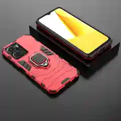 Красный чехол противоударный с кольцом на Vivo Y16 (Виво У16)
