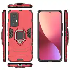 Красный чехол противоударный с кольцом-держателем на Xiaomi 12 Lite (Сяоми 12 Лайт)