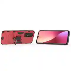 Красный чехол противоударный с кольцом-держателем на Xiaomi 12 Lite (Сяоми 12 Лайт)