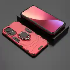 Красный чехол противоударный с кольцом-держателем на Xiaomi 12 Lite (Сяоми 12 Лайт)