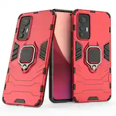 Красный чехол противоударный с кольцом-держателем на Xiaomi 12 Lite (Сяоми 12 Лайт)