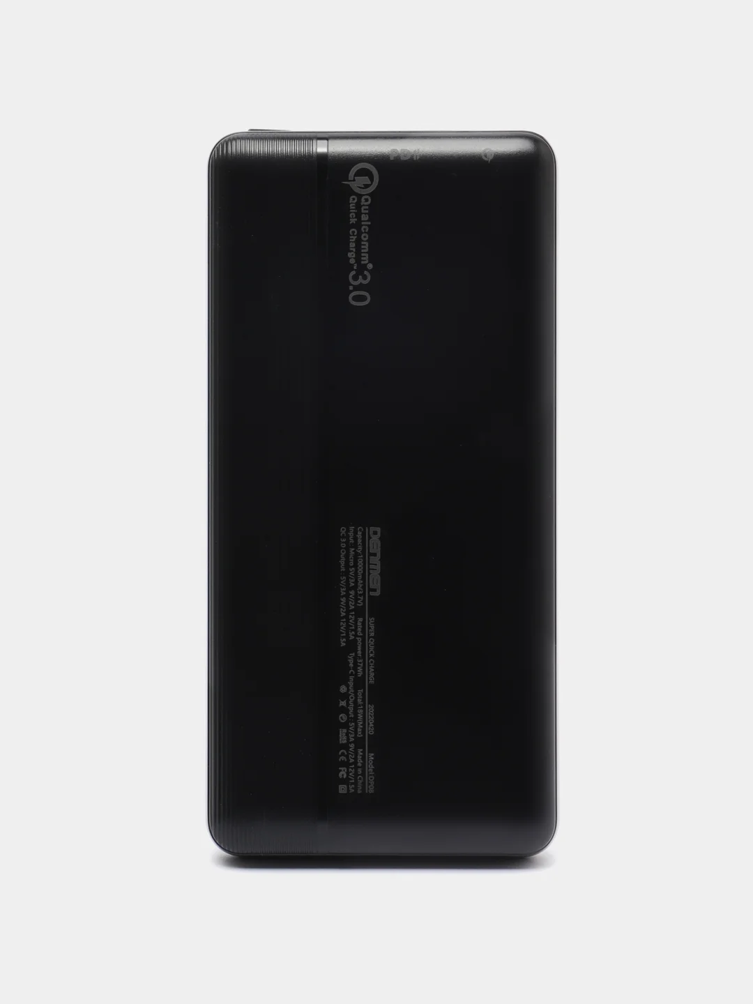 Черный внешний аккумулятор Power Bank DP08 Denmen 10000 mAh