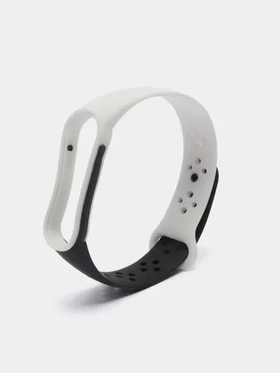 Ремешок силиконовый для Xiaomi Mi Band 5/ Mi Band 6 двухцветный перфорированный