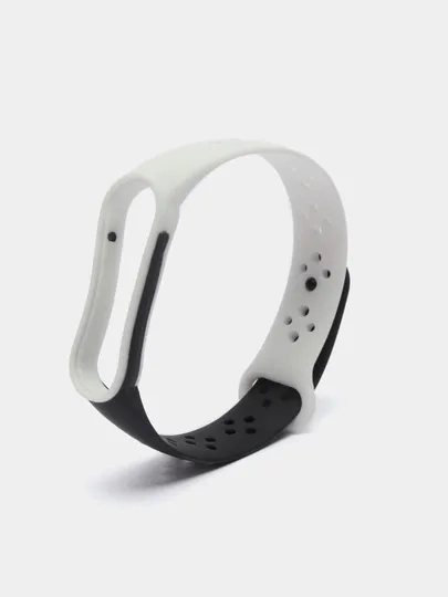 Ремешок силиконовый для Xiaomi Mi Band 5/ Mi Band 6 двухцветный перфорированный