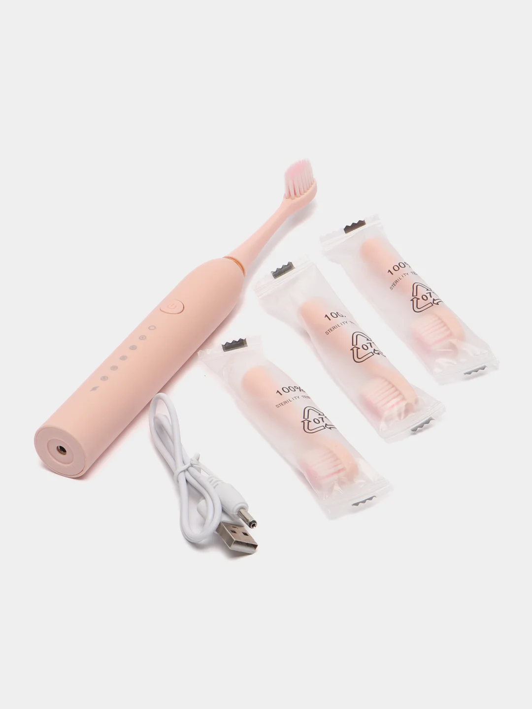 Розовый электрическая зубная щетка SONIC TOOTHBRUSH X-3, звуковая, 6 режимов, 4 насадки