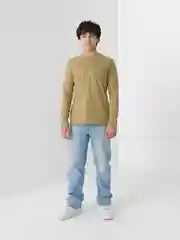 Песочный хаки лонгслив мужской