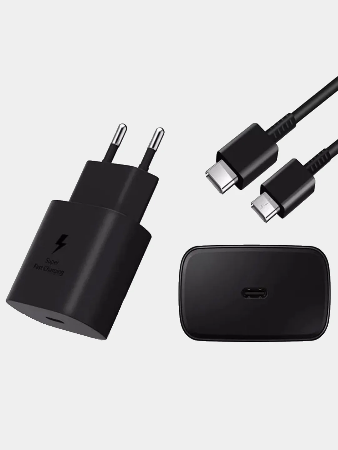 Белый сетевое зарядное устройство для Samsung 25W USB-C Fast Charger, быстрая зарядка, type-c