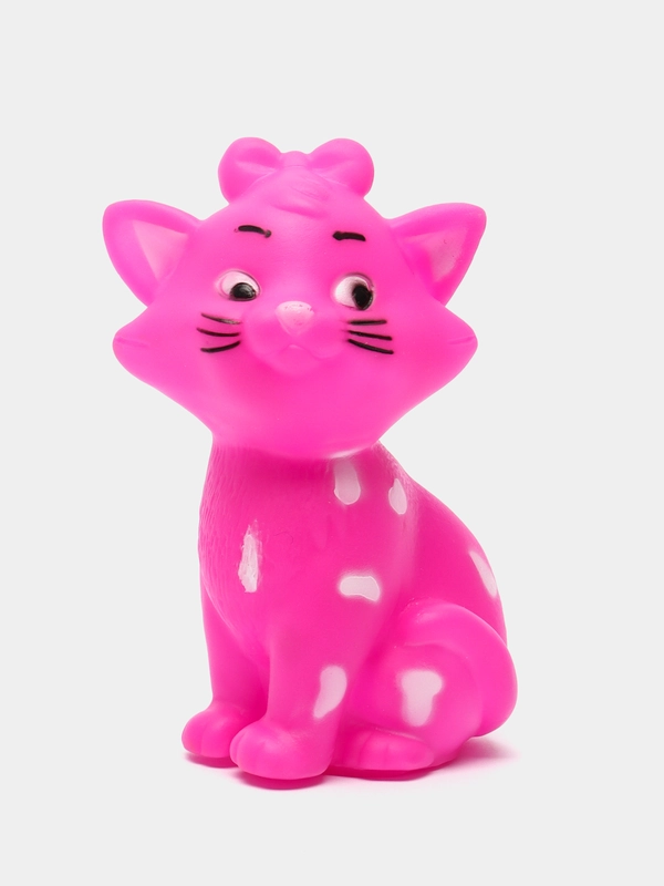 Игрушка пищащая "Кошечка" для собак, розовая, 10 см