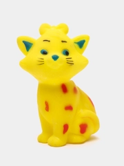 Игрушка пищащая "Кошечка" для собак, 10 см, жёлтая