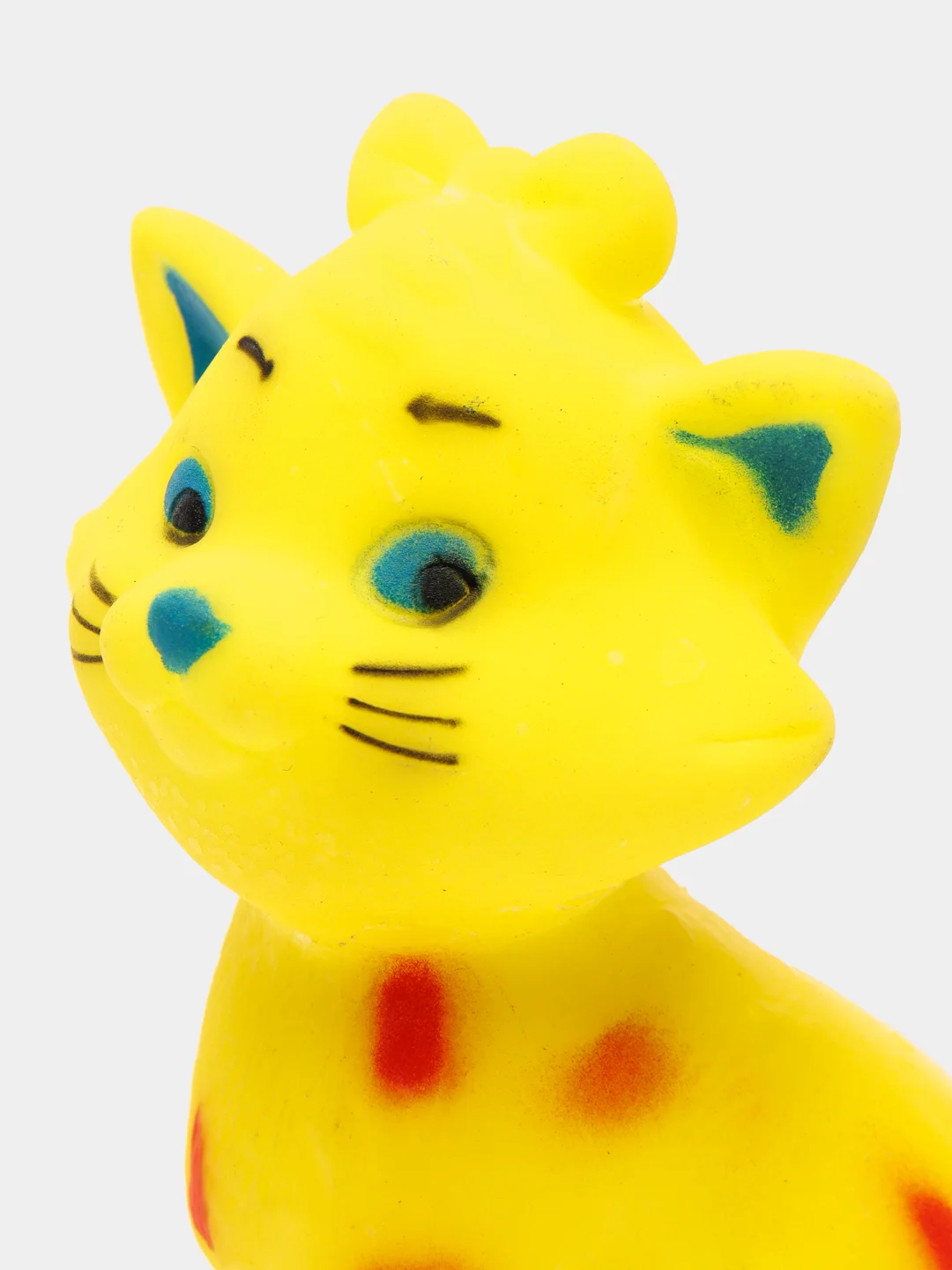 Игрушка пищащая "Кошечка" для собак, 10 см, жёлтая