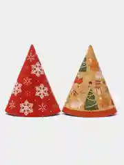 Алый колпаки новогодние 6шт