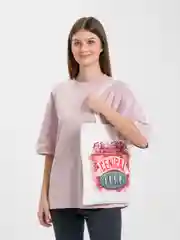Бежевый сумка шоппер с принтом сериала "Друзья"