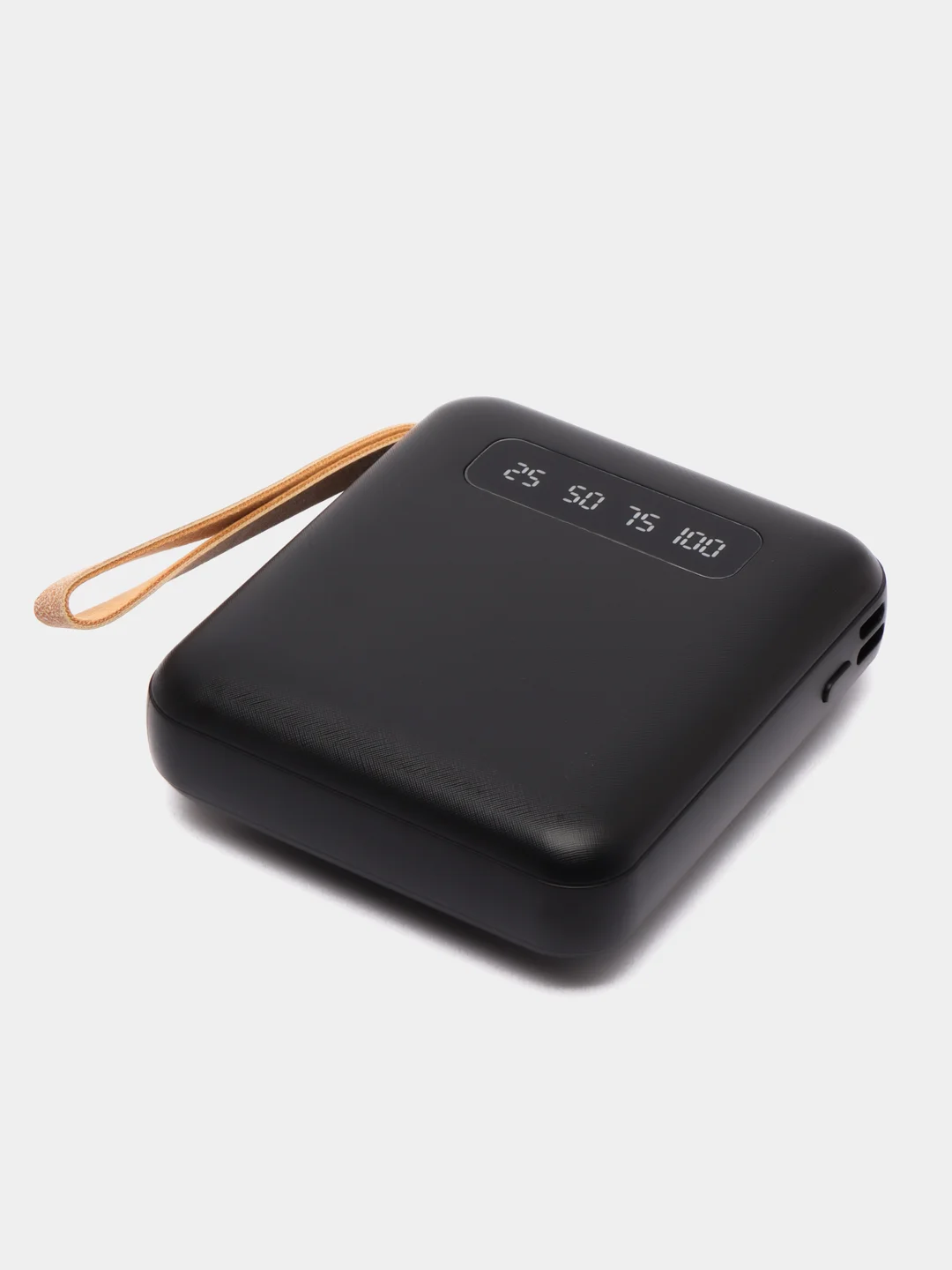 Черный внешний аккумулятор Power Bank 10000, 20000 mAh / Powerbank повербанк с проводами