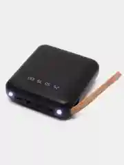 Черный внешний аккумулятор Power Bank 10000, 20000 mAh / Powerbank повербанк с проводами