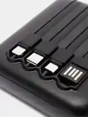 Черный внешний аккумулятор Power Bank 10000, 20000 mAh / Powerbank повербанк с проводами