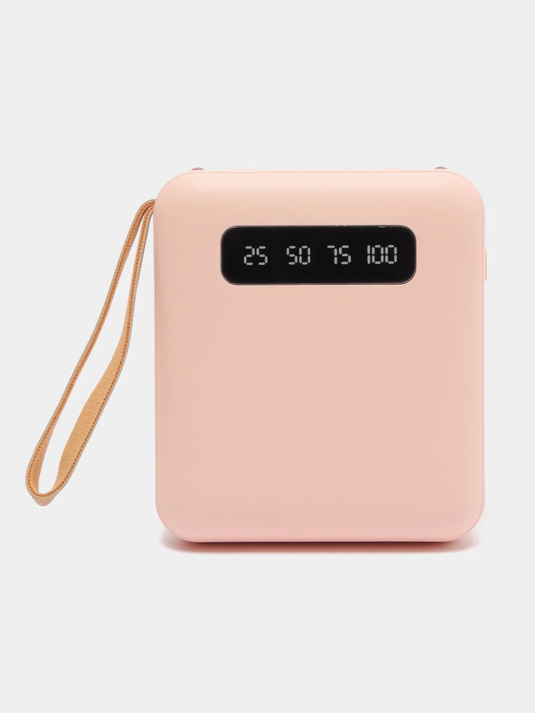 Розовый внешний аккумулятор Power Bank 10000, 20000 mAh / Powerbank повербанк с проводами