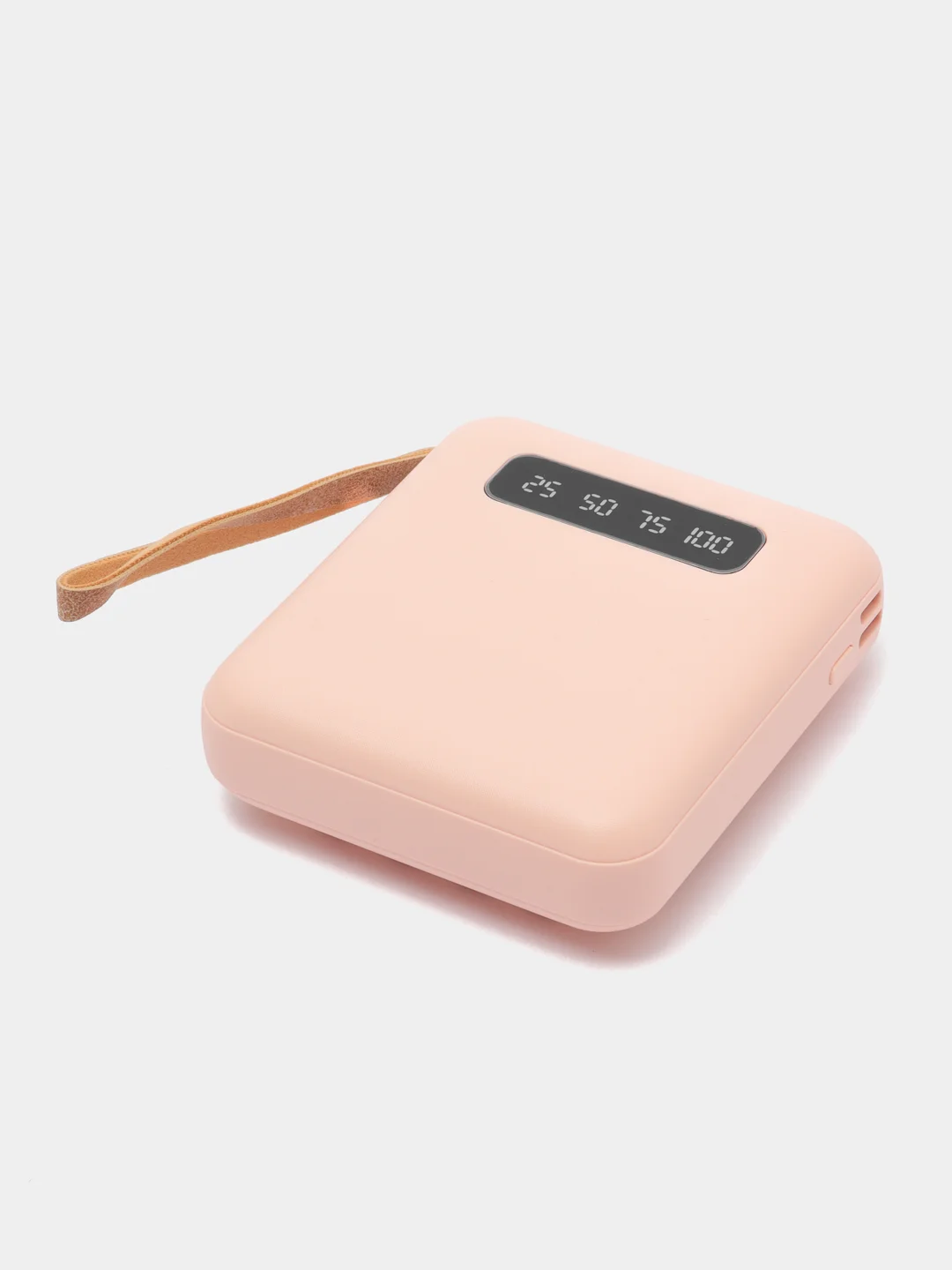 Розовый внешний аккумулятор Power Bank 10000, 20000 mAh / Powerbank повербанк с проводами