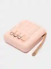 Розовый внешний аккумулятор Power Bank 10000, 20000 mAh / Powerbank повербанк с проводами