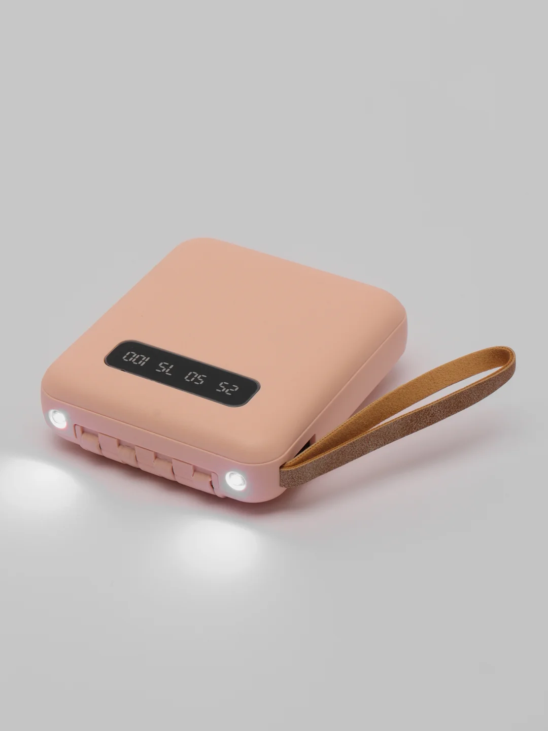 Розовый внешний аккумулятор Power Bank 10000, 20000 mAh / Powerbank повербанк с проводами