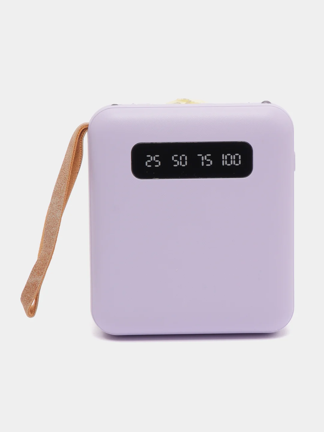 Лавандовый внешний аккумулятор Power Bank 10000, 20000 mAh / Powerbank повербанк с проводами