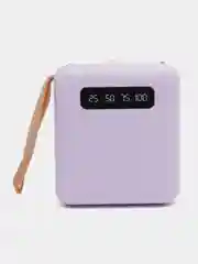 Лавандовый внешний аккумулятор Power Bank 10000, 20000 mAh / Powerbank повербанк с проводами