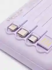 Лавандовый внешний аккумулятор Power Bank 10000, 20000 mAh / Powerbank повербанк с проводами
