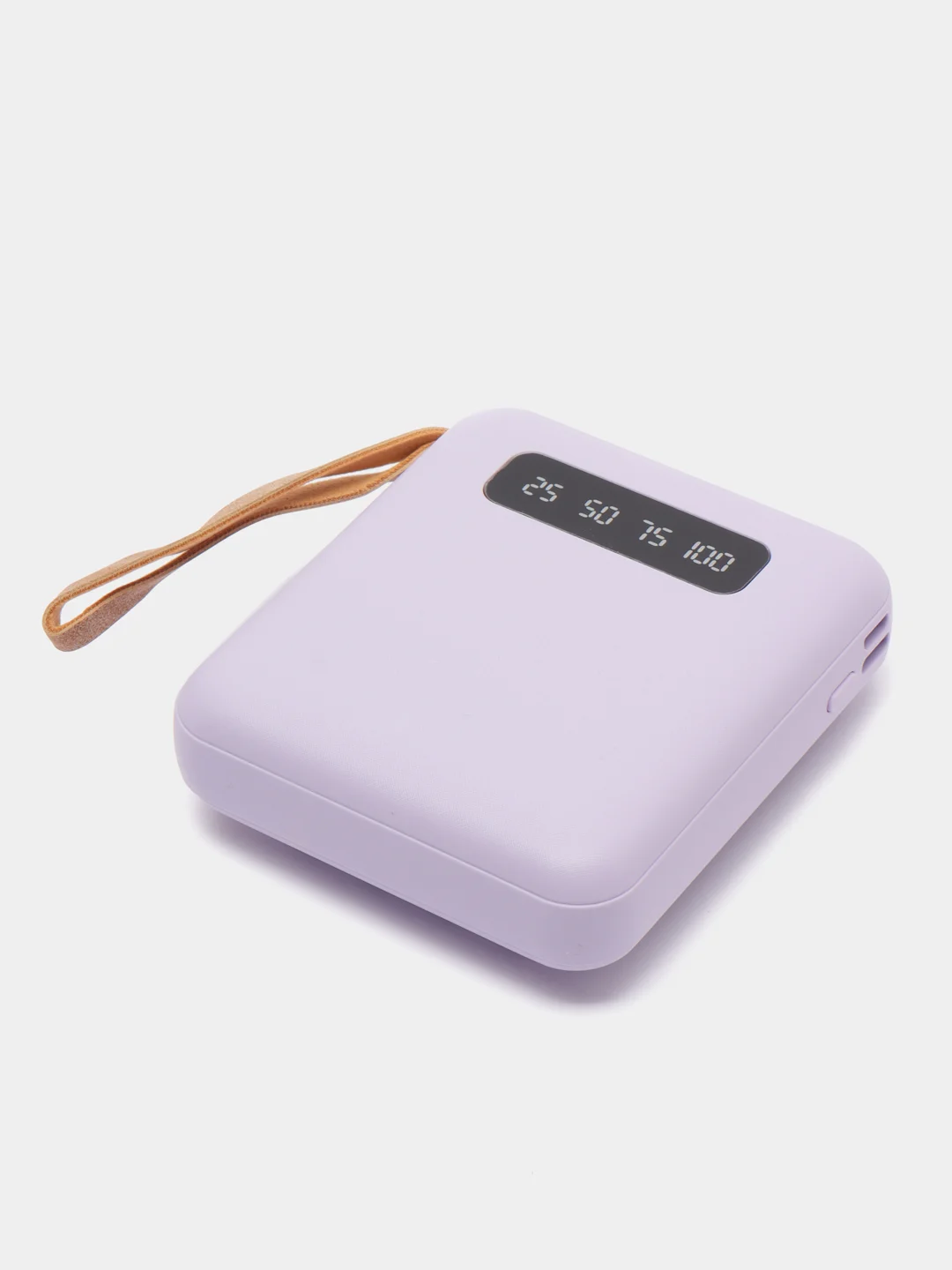 Лавандовый внешний аккумулятор Power Bank 10000, 20000 mAh / Powerbank повербанк с проводами
