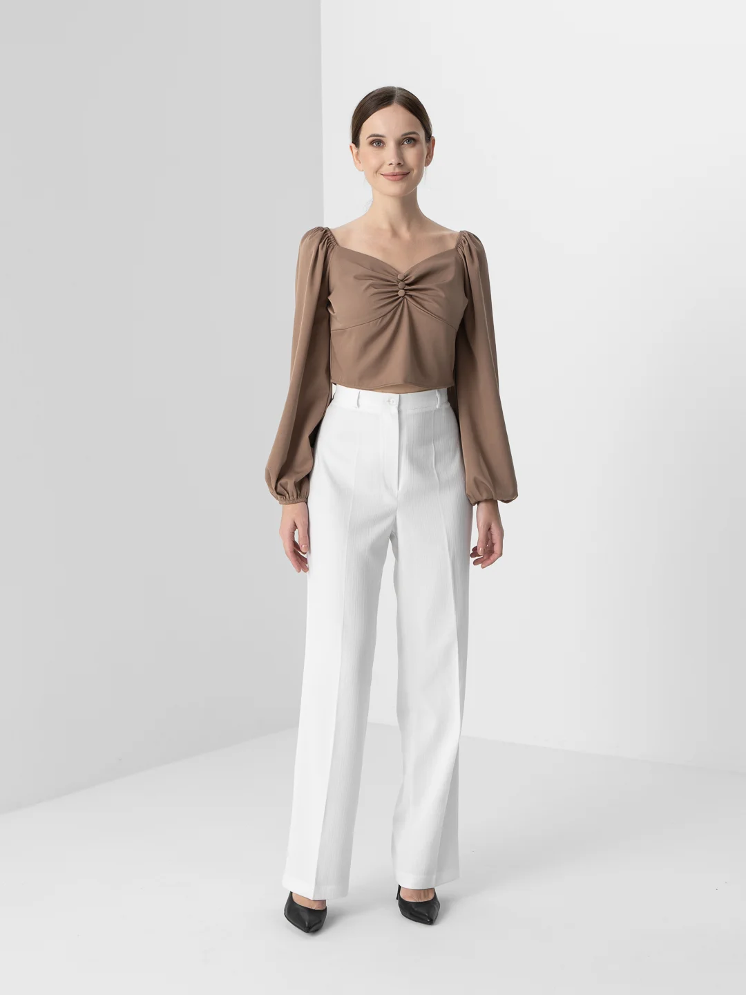 Белый классические женские брюки Bloom, 48-60