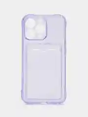 Лавандовый силиконовый чехол на iPhone 13, 13 Pro, 13 Pro Max, с усиленными краями, с карманом