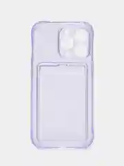 Лавандовый силиконовый чехол на iPhone 13, 13 Pro, 13 Pro Max, с усиленными краями, с карманом