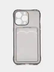Серебряный силиконовый чехол на iPhone 13, 13 Pro, 13 Pro Max, с усиленными краями, с карманом