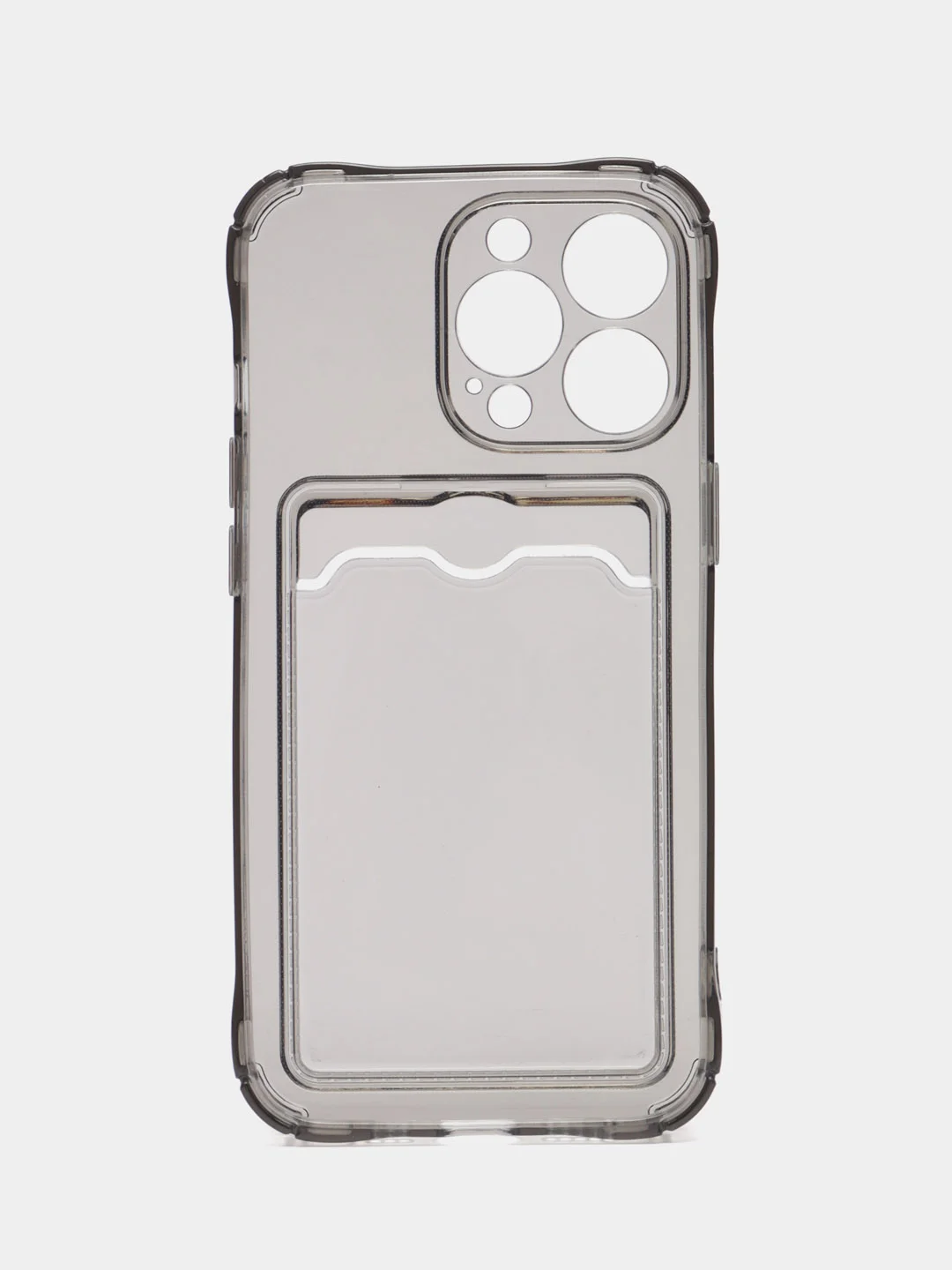 Серебряный силиконовый чехол на iPhone 13, 13 Pro, 13 Pro Max, с усиленными краями, с карманом