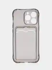 Серебряный силиконовый чехол на iPhone 13, 13 Pro, 13 Pro Max, с усиленными краями, с карманом