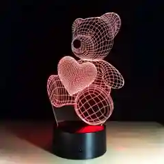 Светильник-ночник 3D, LED мишка, светодиодный