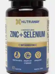 БАД к пище Nutraway Цинк + селен, с витамином C, 60 таблеток