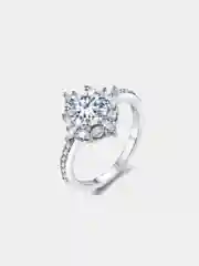 Серебряный кольцо с крупным цирконом
