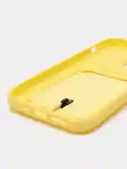Желтый чехол силиконовый для iPhone 7/8/SE/11/12/13/14/15/Plus/Pro Max, с карманом для карты