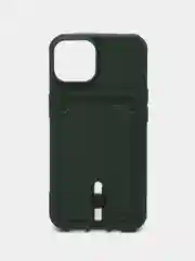 Зеленый чехол силиконовый для iPhone 7/8/SE/11/12/13/14/15/Plus/Pro Max, с карманом для карты