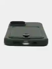 Зеленый чехол силиконовый для iPhone 7/8/SE/11/12/13/14/15/Plus/Pro Max, с карманом для карты