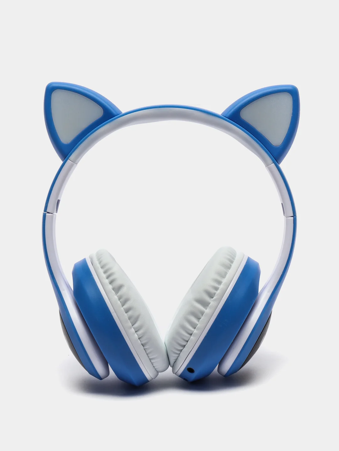 Голубой наушники беспроводные Bluetooth, с кошачьими светящимися ушками