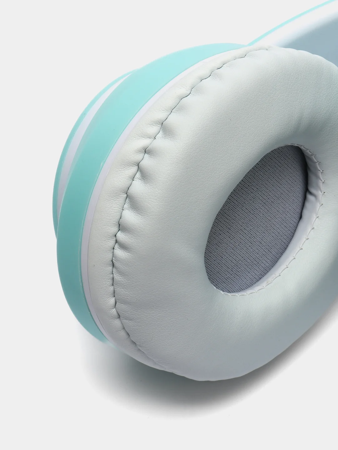 Бирюзовый наушники беспроводные Bluetooth, с кошачьими светящимися ушками